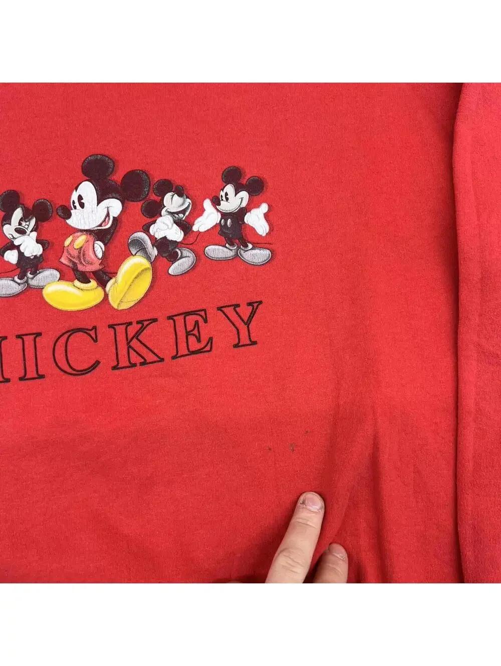 vintage mickey mouse disney red spell out crewneck size xl